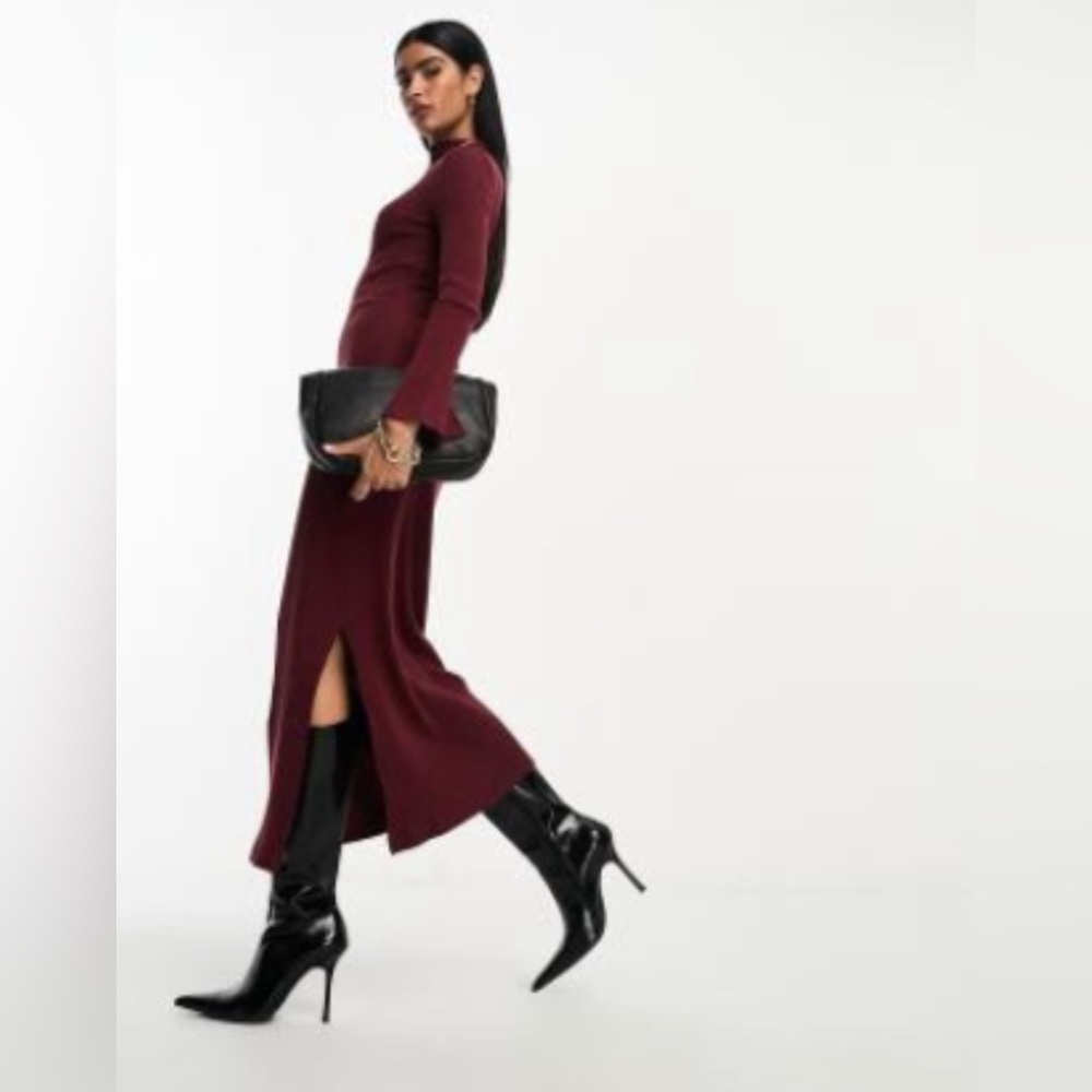 MOVING SALE-  NWT ASOS BURGUNDY SWEATER DRESS